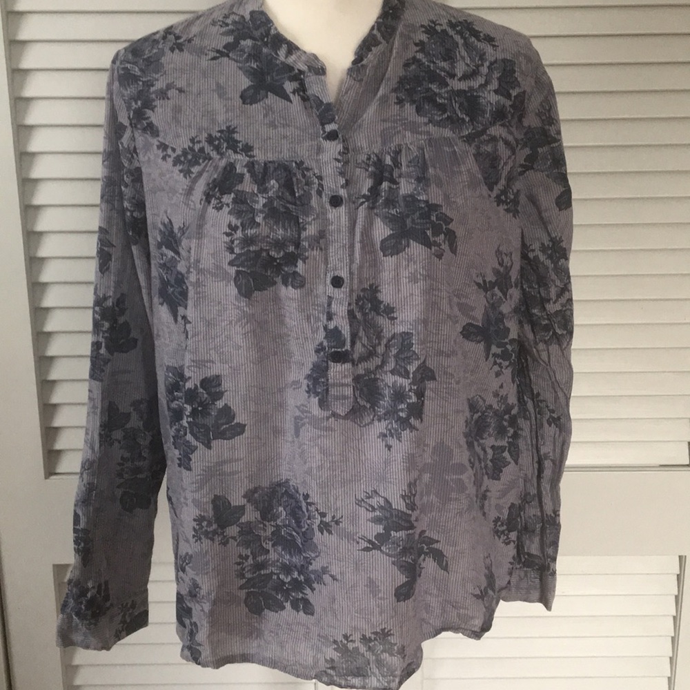 Lucky Brand Popover Flora Top